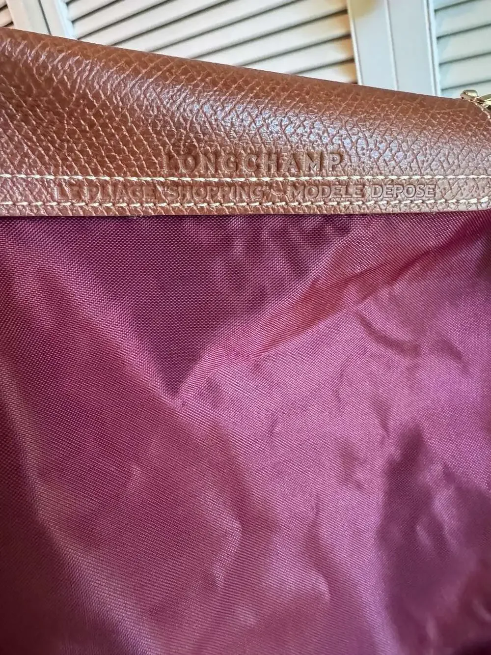 Longchamp Le Pliage Nylon Tote Bag in Burgundy - Picture 5 of 7